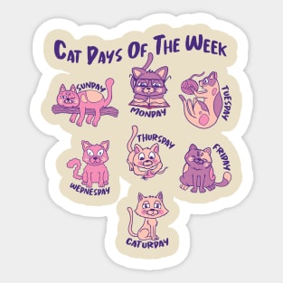 Cat Days of the Week Sticker